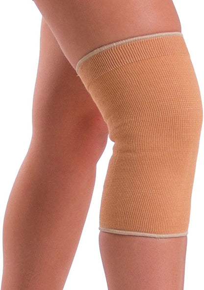 Elastic Slip-on Knee Sleeve | Cotton Fabric Knee Pain Compression Bandage for Stretchy, Lightweight & Comfortable Support