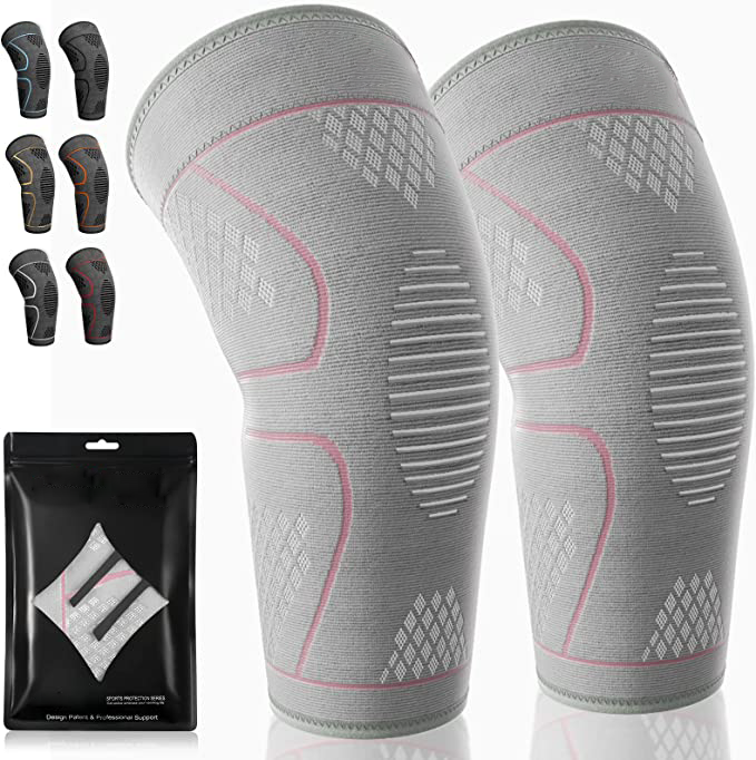 2 Pack Knee Brace, Knee Compression Sleeve Support for Knee Pain, Running, Work Out, Gym, Hiking, Arthritis, ACL, PCL, Joint Pain Relief, Meniscus Tear, Injury Recovery, Sports